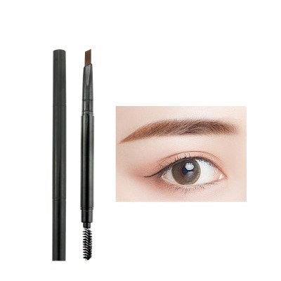 no logo double head black & brown eyebrow pencil with brush eyebrow trimmer OEM