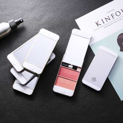 Face Beauty Iphone Design 3 Group Colors Blush Brush Make up Eyeshadow Blush Makeup Blush Palette with Mirror